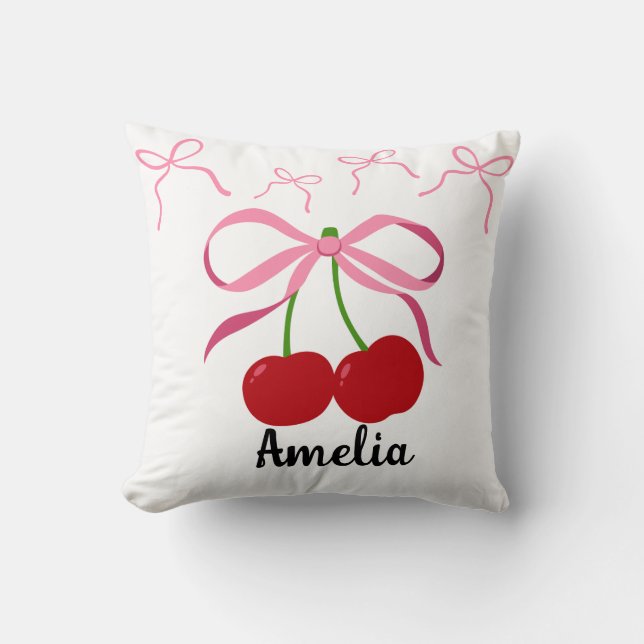 Cojín Decorativo Red Cherries fruit pattern  (Anverso)