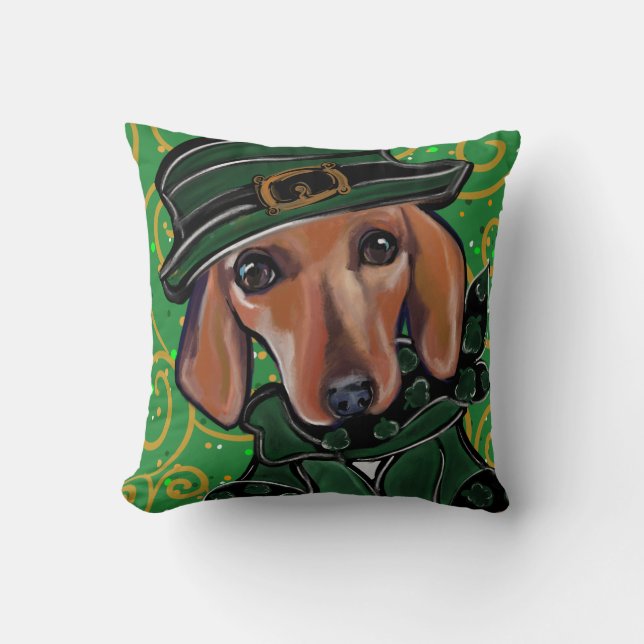 COJÍN DECORATIVO RED DACHSHUND (Anverso)