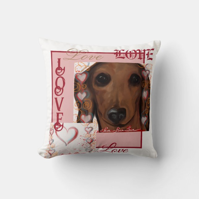 Cojín Decorativo Red Dachshund (Anverso)