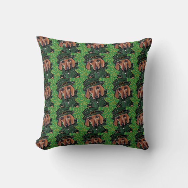 COJÍN DECORATIVO RED DACHSHUND (Anverso)