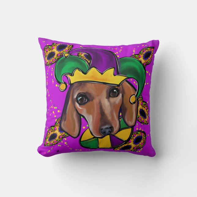 COJÍN DECORATIVO RED DACHSHUND (Anverso)