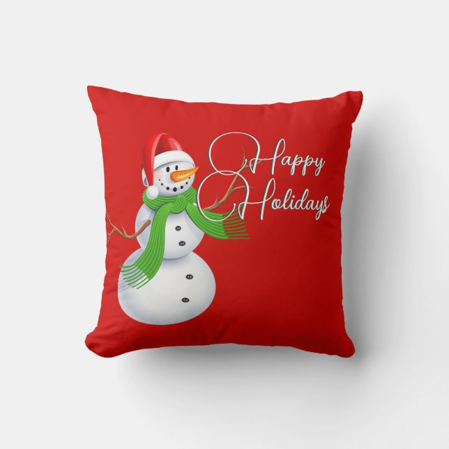 Cojín Decorativo Red de Navidades de Snowman (Anverso)
