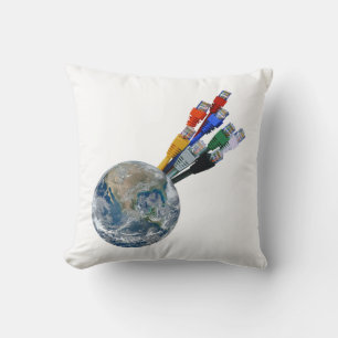 Cojín Decorativo Red Ethernet conectada a la Tierra