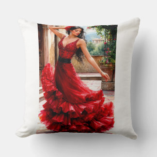 Cojín Decorativo Red Flamenco Elegance - Spanish Beauty Art