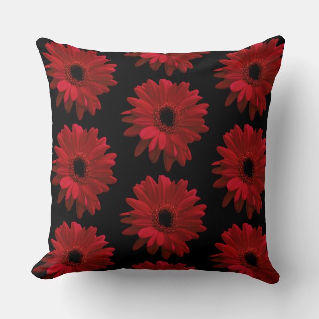 Cojín Decorativo Red Gerbera Daisy (Anverso)