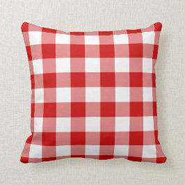 Cojín Decorativo Red Gingham de Estilo Clásico