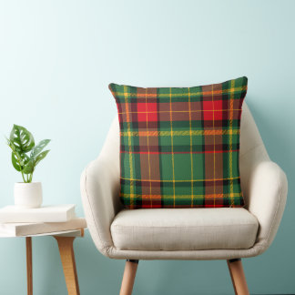 Cojín Decorativo Red Gold and Green Checkered Christmas   