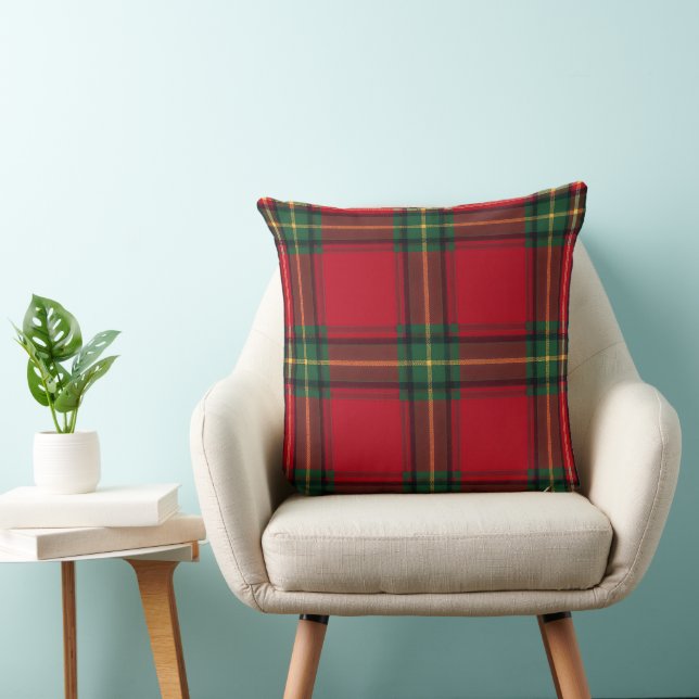 Cojín Decorativo Red Gold and Green Checkered Christmas    (Silla)