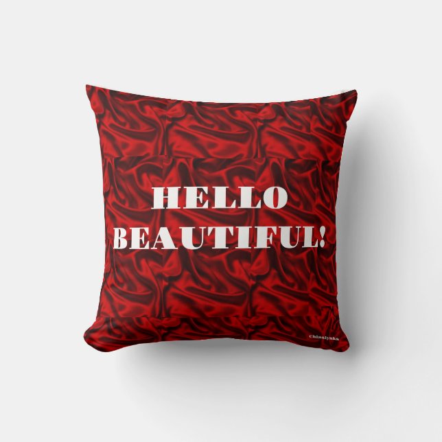 Cojín decorativo Red Hello Beautiful (Anverso)