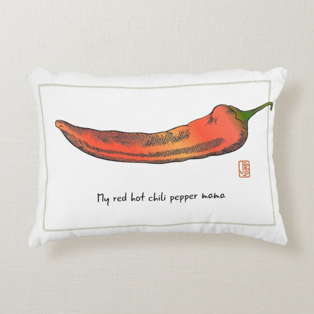 Cojín Decorativo Red Hot Chili Mama Accent Pillow (Anverso)