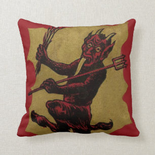 Cojín Decorativo Red Krampus Pitchfork Switch Tongue