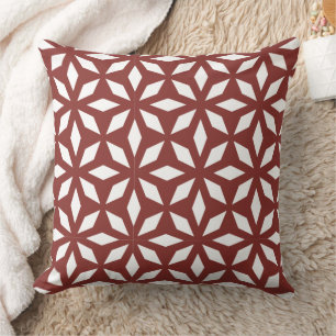 Cojín Decorativo Red Lattice Geométrico Clásico y Micro-Patrón de D