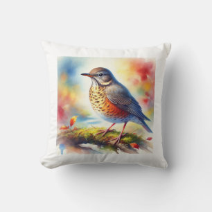 Cojín Decorativo Red legged Thrush 310724AREF148 - Watercolor