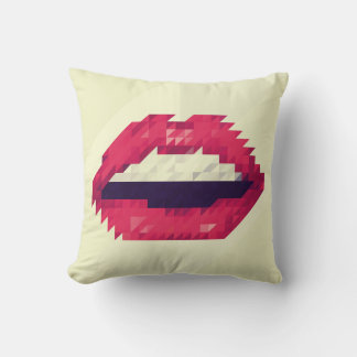 Cojín Decorativo Red lips made of small triangles, pixelshipster,pi