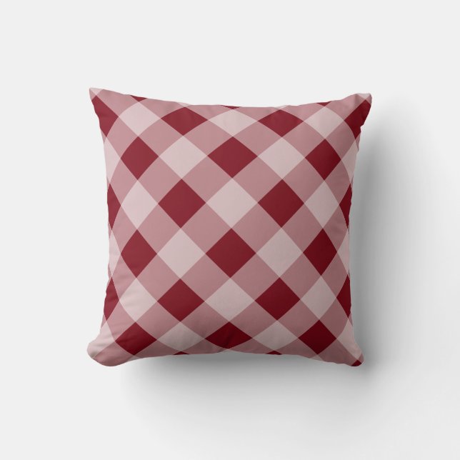 Cojín Decorativo Red oscura Gingham Pillow (Anverso)