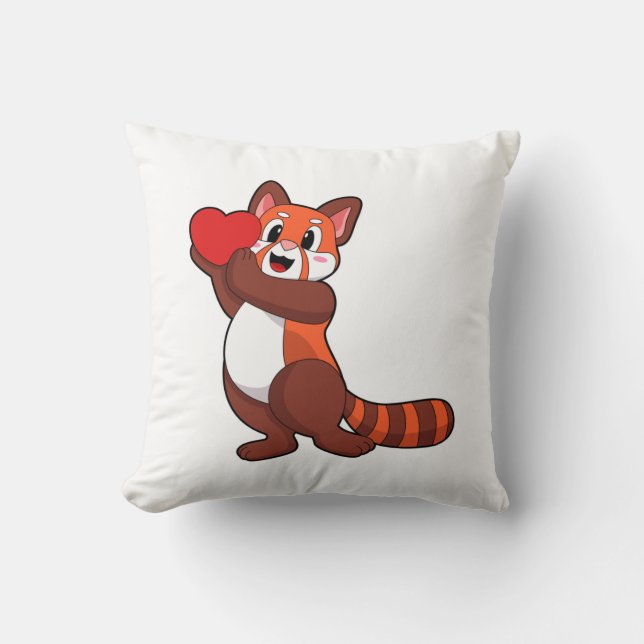 Cojín Decorativo Red panda at Love with Heart.PNG (Anverso)