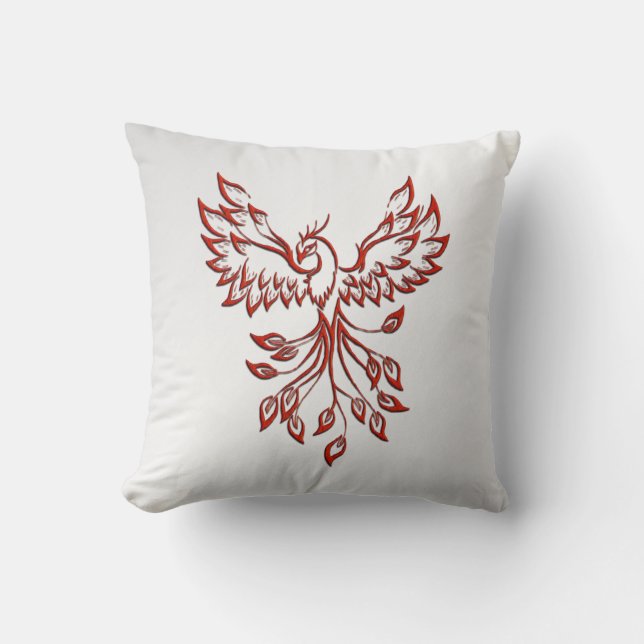Cojín Decorativo Red Phoenix Rises Silver (Anverso)