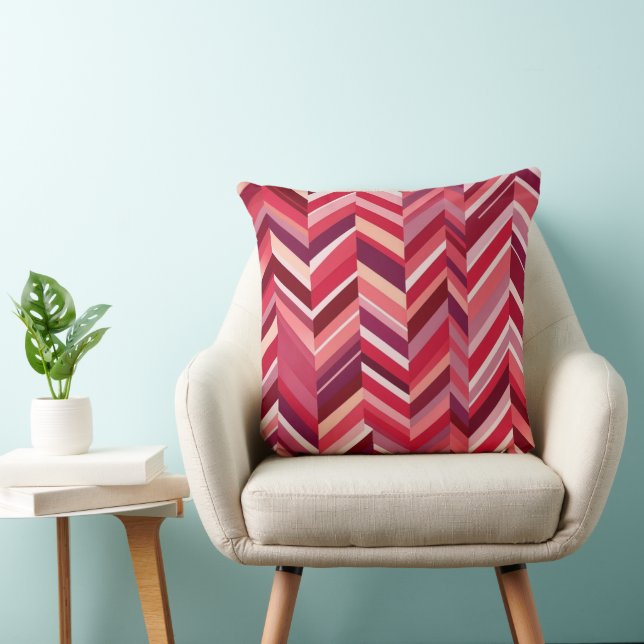 Cojín Decorativo Red Pink Mauve Chevron (Silla)
