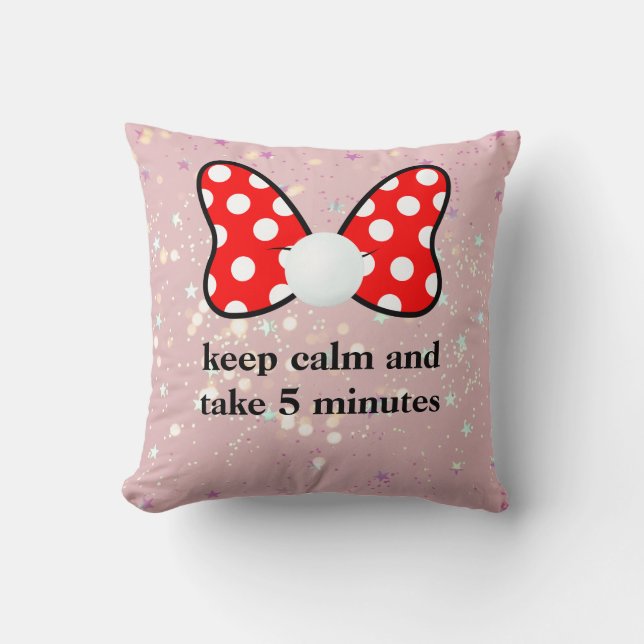 Cojín Decorativo Red polka dots vibrant Ribbon (Anverso)