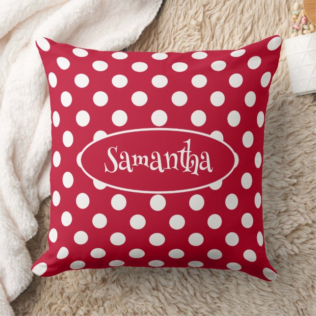 Cojín Decorativo RED + Polka White Dots (Manta)
