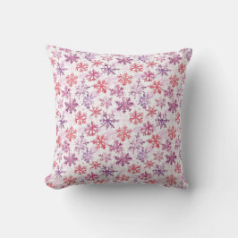 Cojín Decorativo Red Purple Snowflakes Christmas