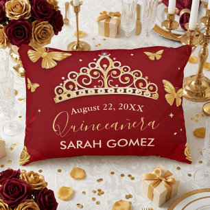 Cojín Decorativo Red Rose Gold Quinceanera