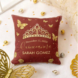 Cojín Decorativo Red Rose Gold Quinceanera