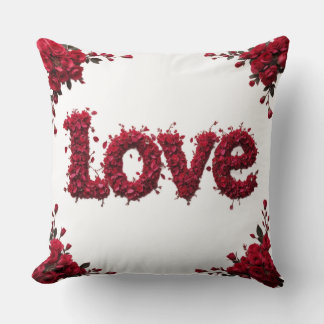 Cojín Decorativo Red Rose LOVE Pillow Romantic Valentine's Day Gift