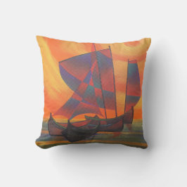 Cojín Decorativo Red Sails in the Sunset Cubist Junk Resumen
