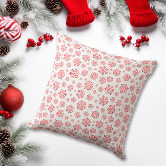 Cojín Decorativo Red Snowflake Pattern
