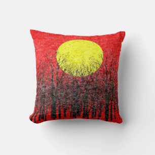 Cojín Decorativo Red Sunset Pintura abstracta 2