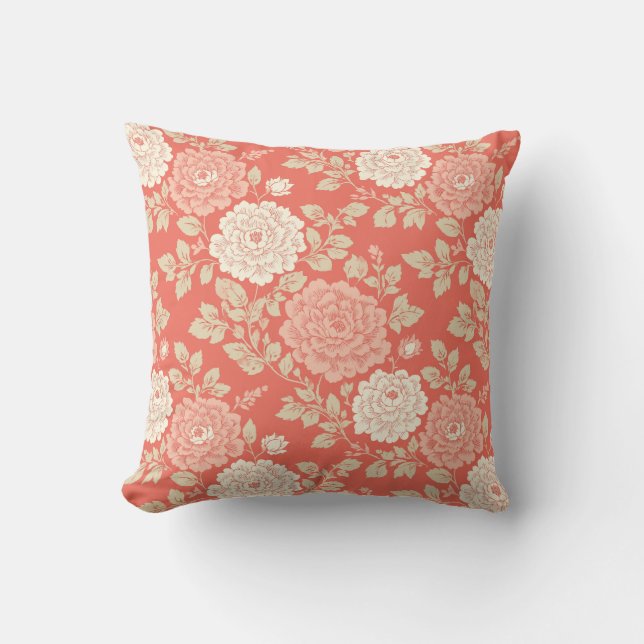 Cojín Decorativo Red White Blue Block Print Stripes (Anverso)