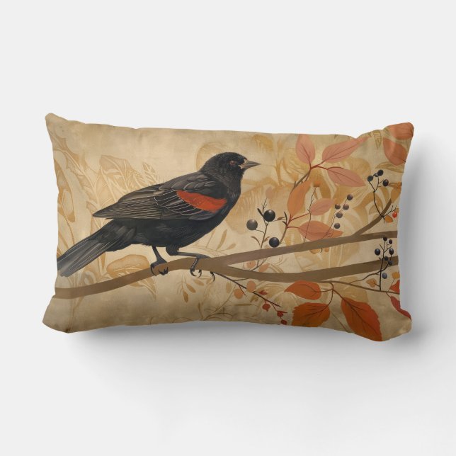 Cojín decorativo Red Wingbird Blackbird (Reverso )