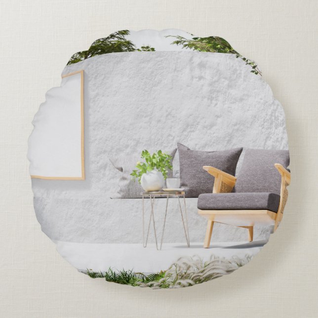 Cojín decorativo redondo (16") (Anverso)