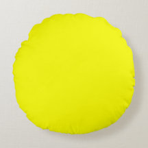 Cojín decorativo redondo amarillo limón (16")