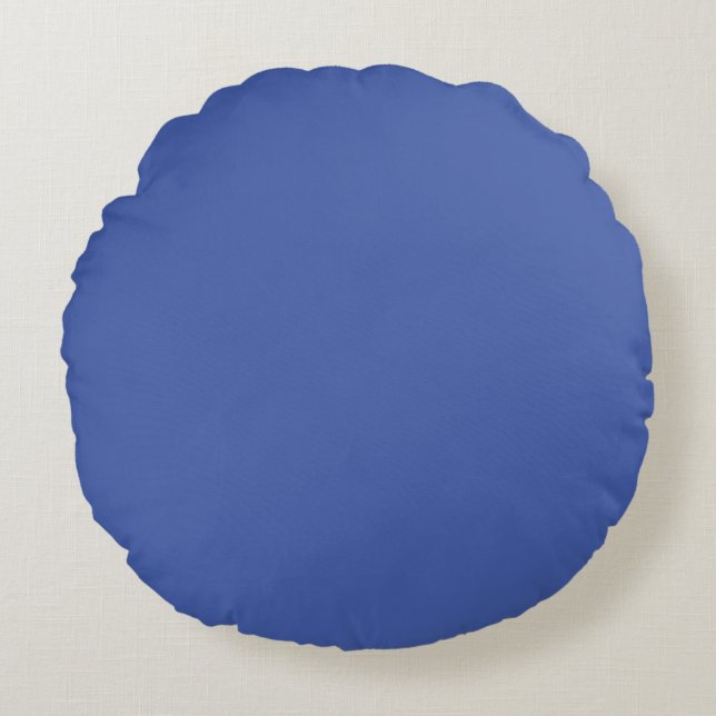 Cojín decorativo redondo azul (16") (Anverso)
