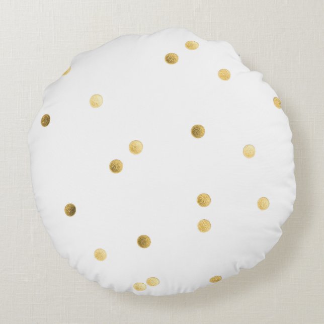 Cojín decorativo redondo cepillado oro del (Reverso)