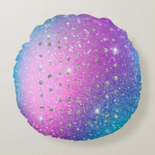 Cojín decorativo redondo Chica de diamantes (16")