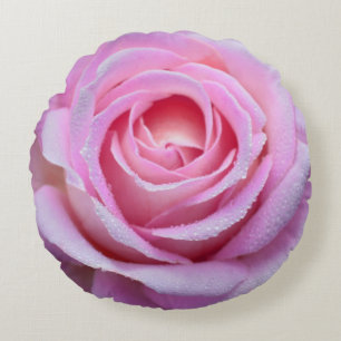 Cojín decorativo redondo color de rosa rosado