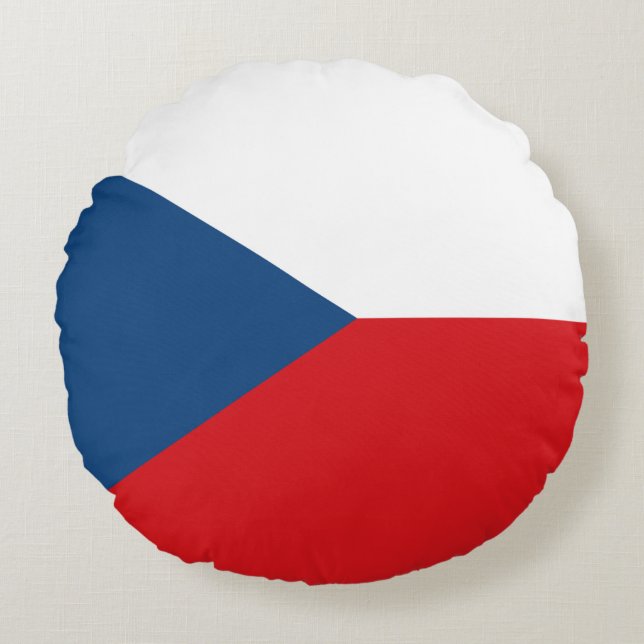 Cojín decorativo redondo con bandera checa (Anverso)
