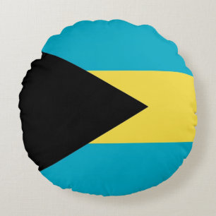 Cojín decorativo redondo con bandera de Bahamas