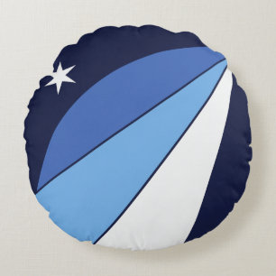 Cojín decorativo redondo con bandera de Columbia,