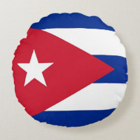 Cojín decorativo redondo con bandera de Cuba