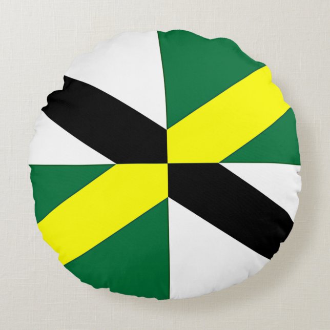 Cojín decorativo redondo con bandera de Monterey,  (Anverso)