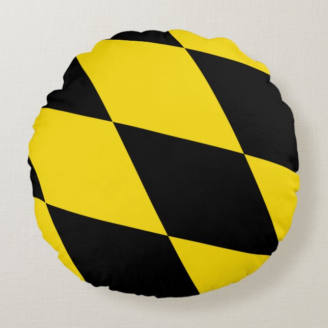 Cojín decorativo redondo con bandera de Múnich (Anverso)