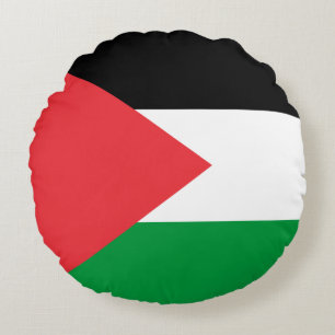Cojín decorativo redondo con bandera de Palestina