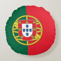 Cojín decorativo redondo con bandera de Portugal