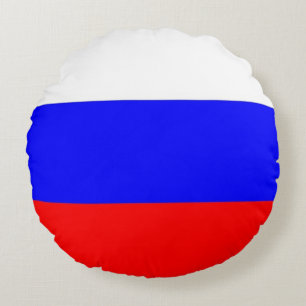 Cojín decorativo redondo con bandera de Rusia