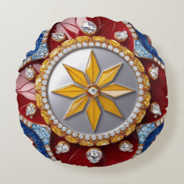 Cojín decorativo redondo con colores colombianos