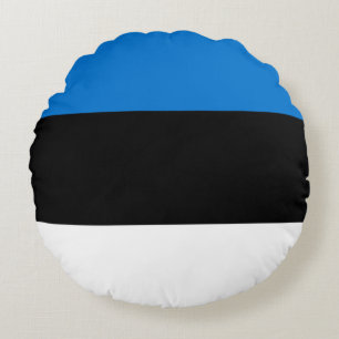Cojín decorativo redondo con pabellón de Estonia
